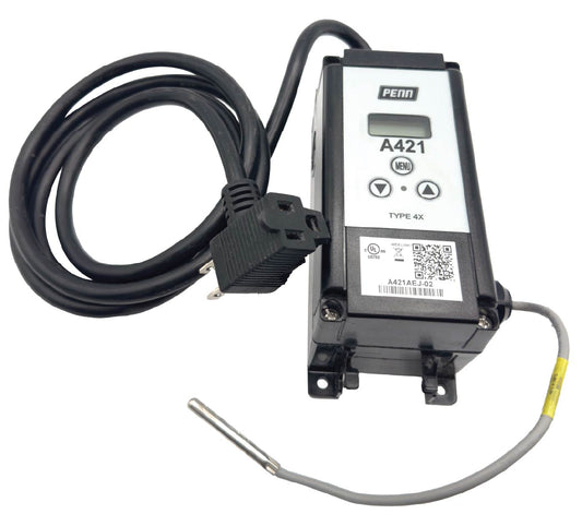 A421-AEJ-02C 120 VAC Type 4X Electronic Temperature Control with Piggyback Power Cord: