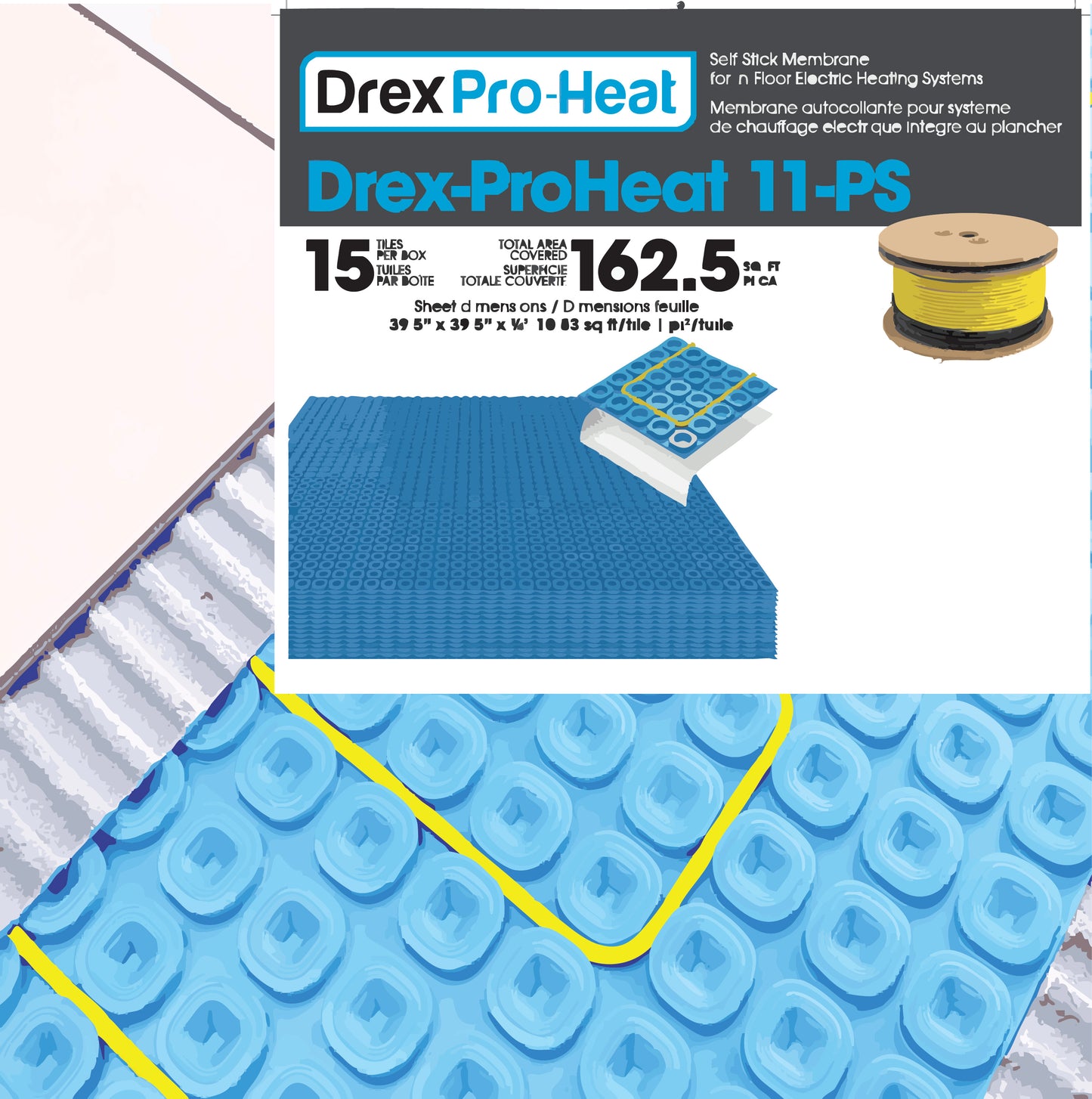 DrexProHeat-11-PS Peel And Stick Heat Membrane Sold By Box of 15