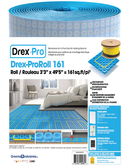 DrexProHeat-161 Uncoupling Membrane Sold Per Roll Of 161 Sq.Ft.