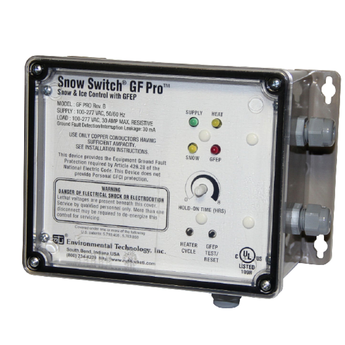 GF PRO (23917) Snow Switch. Automatic Snow & Ice Melting System Control with Integral Ground Fault Equipment Protection, 100-277V AC