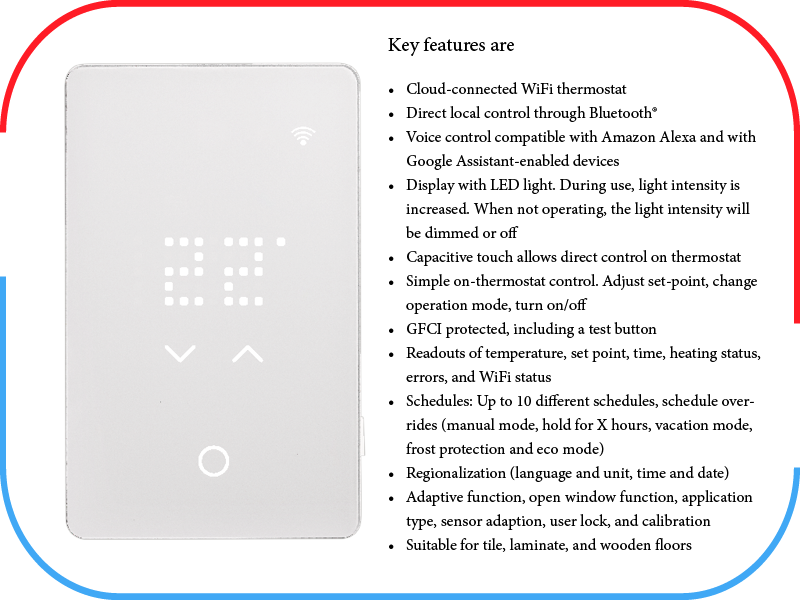 UWG5 WiFi LED Touch Smart Thermostat