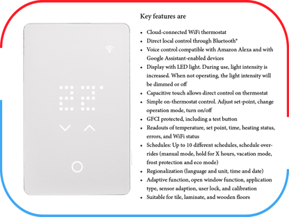 UWG5 WiFi LED Touch Smart Thermostat